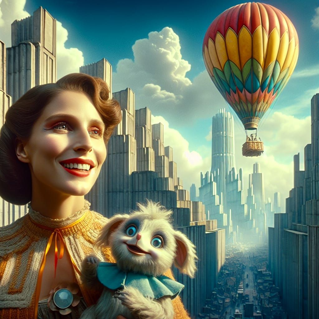 Hot air balloon - in a magic 1930s fantasy world