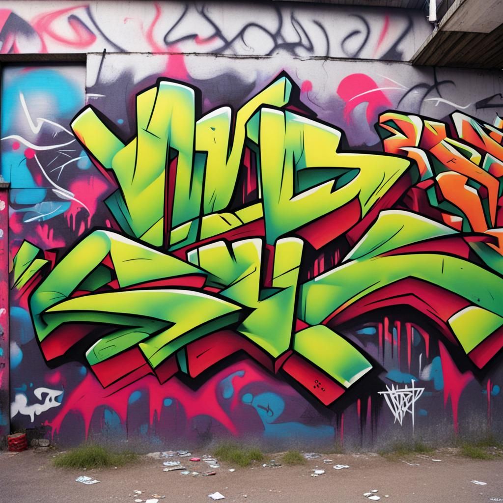 Dynamic Wild Style Graffiti Art
