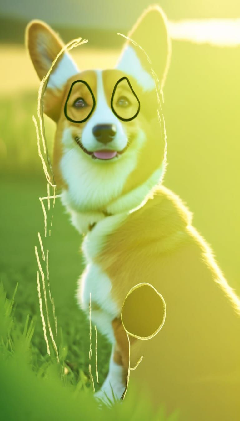 Corgi in Warm Sunset Light