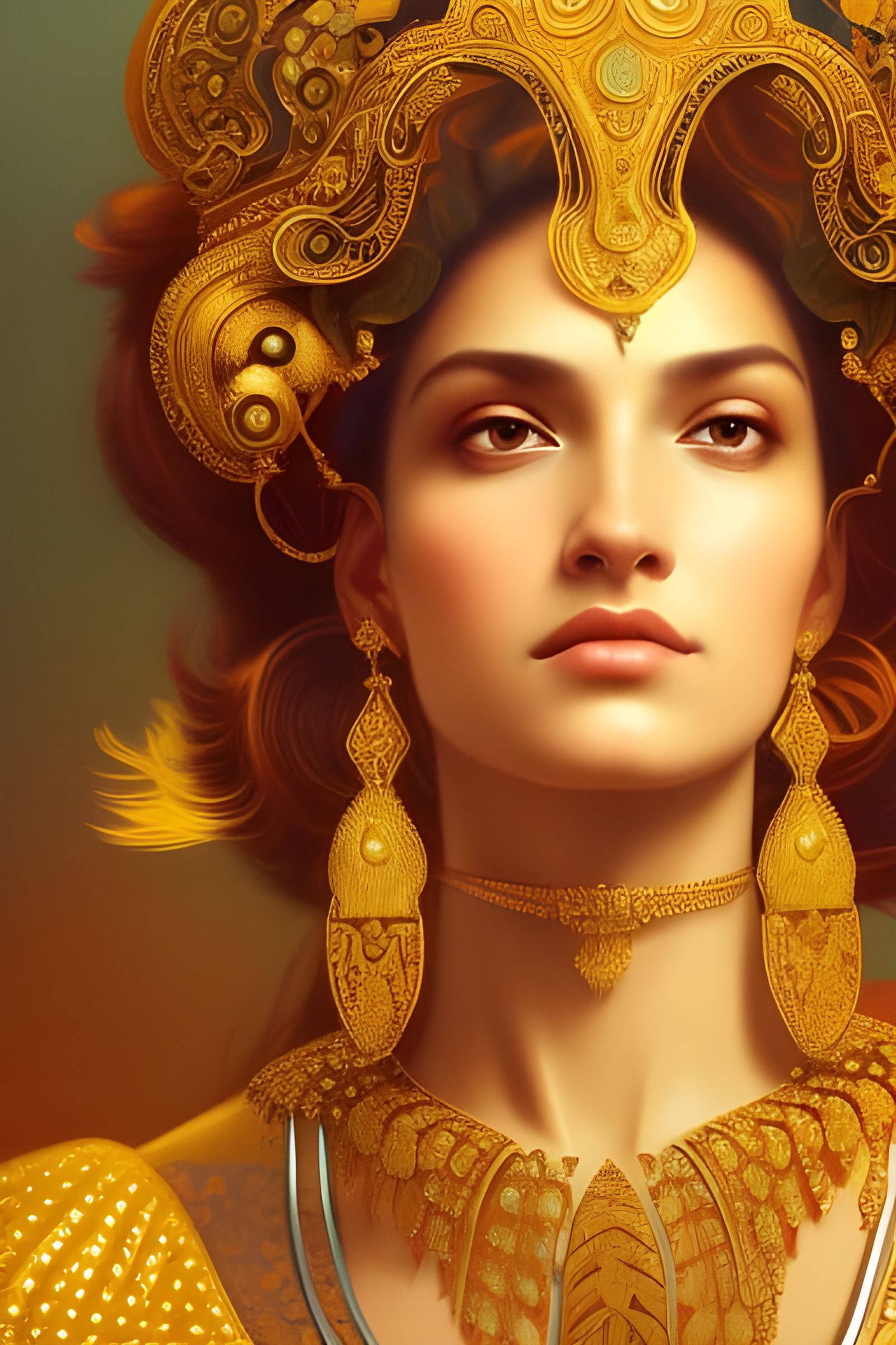 Breathtaking Beauties clad with Gold jewelry 01.