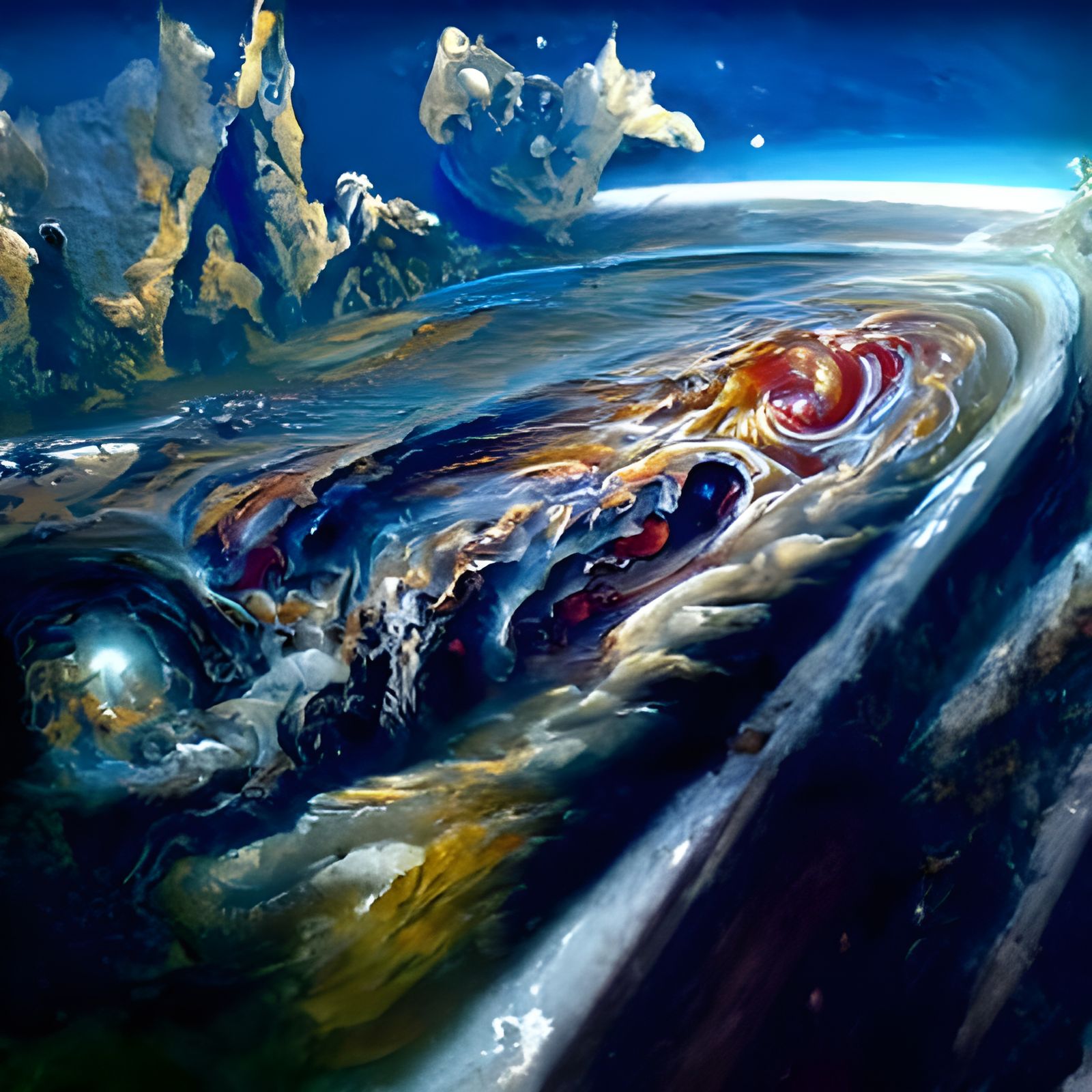 Cosmic Beauty: An Oil Painting of Infinite Space