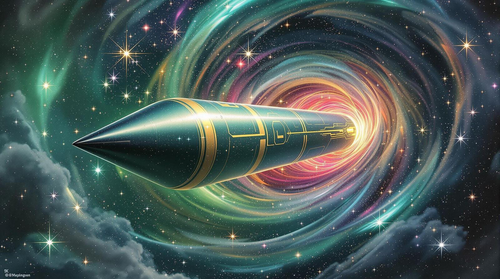 Sleek Starship Races Through Interstellar Plasma