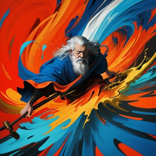 Gandalf in Abstract Expressionist Masterpiece