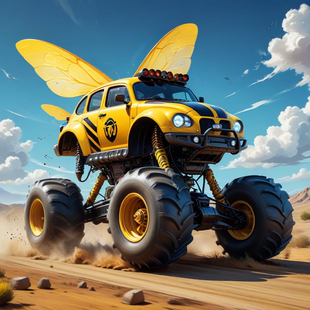 bumble bee monster truck with wings