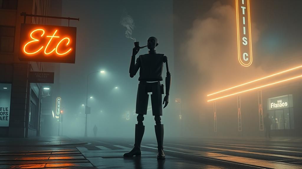 Letter-Man in Fog: A Surrealist Typography Dream