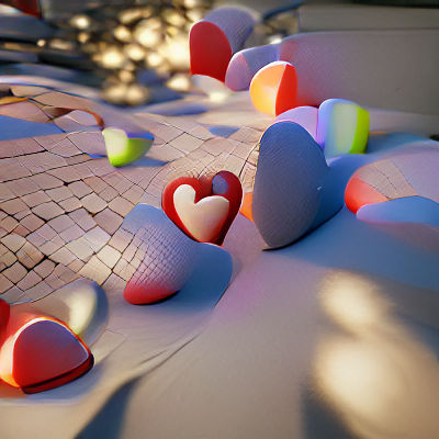 Stylized Heart Shape on Dark Background