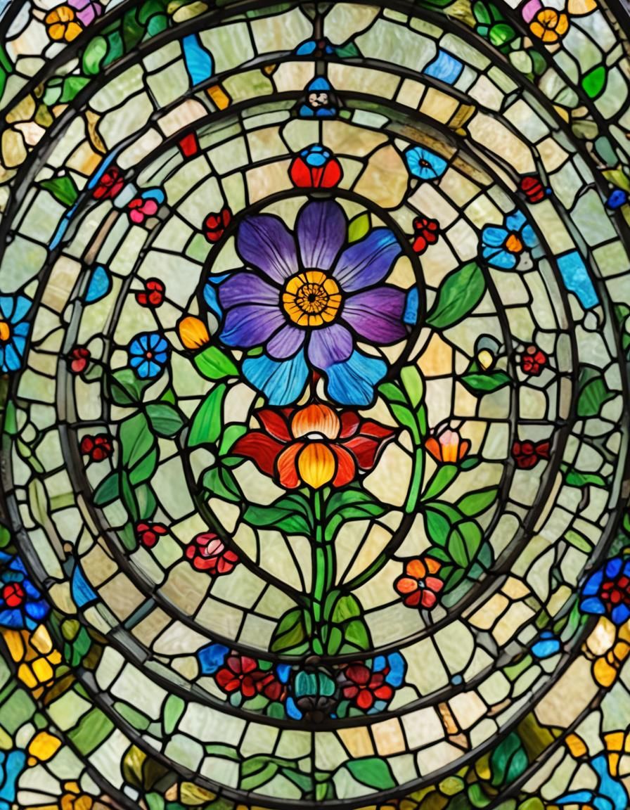Stained Glass Bellflower: Vibrant, Detailed Photography