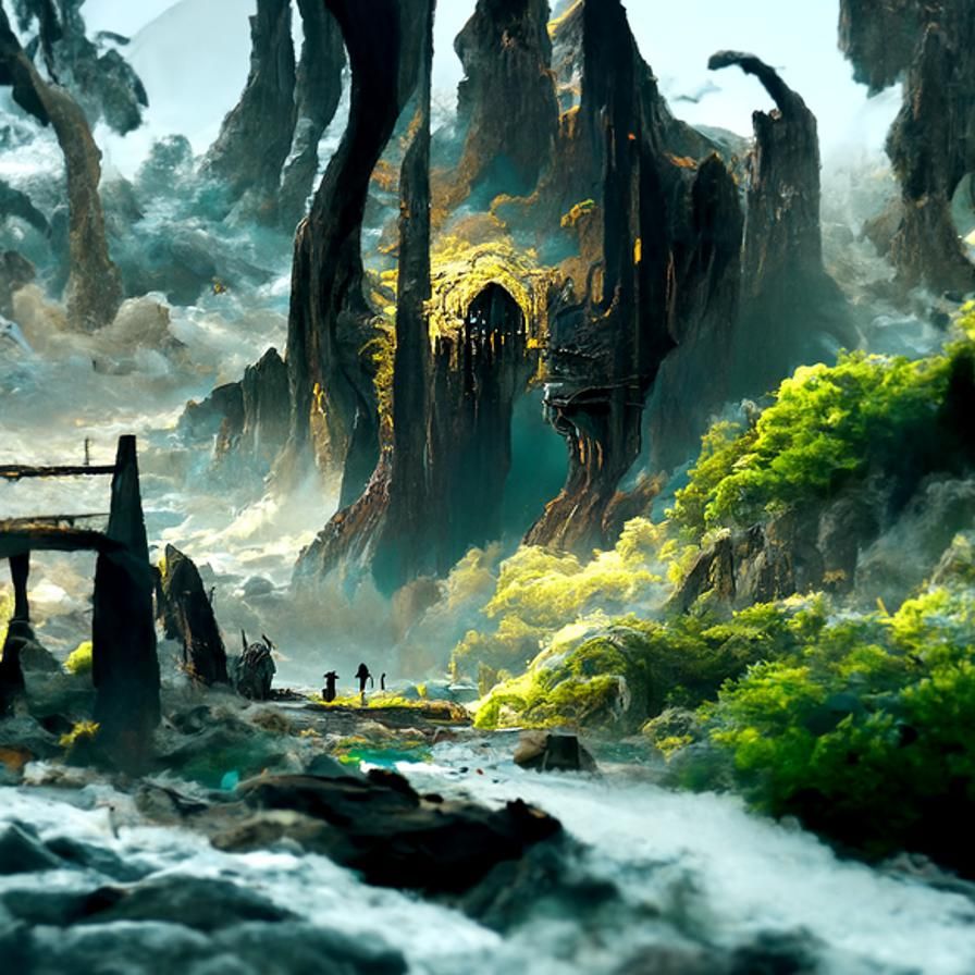 Imposing Gate of the Sea Kings: Digital Art