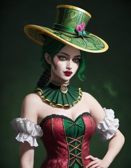 Dark Gothic Queen of Hearts Card in Egyptian Style