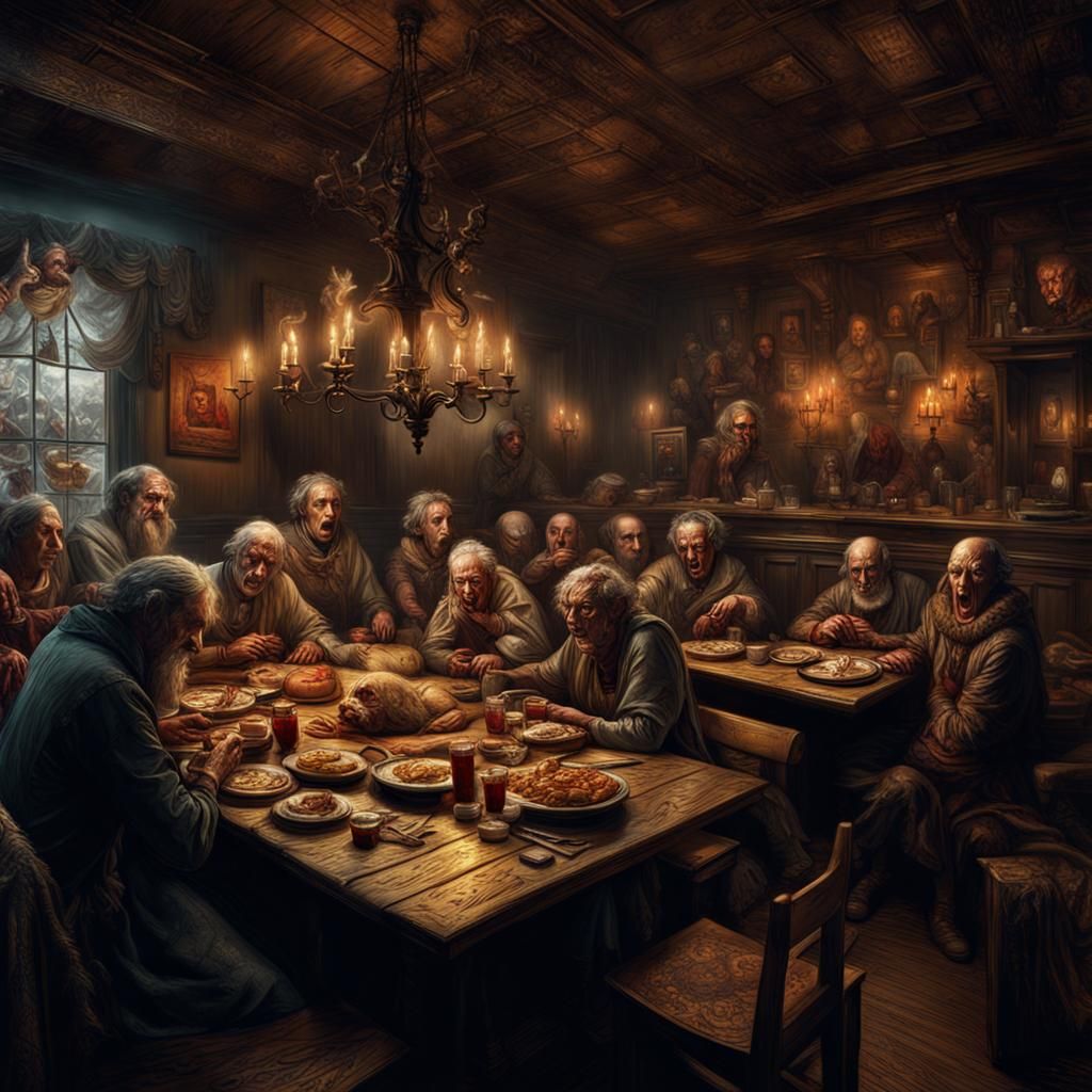 Hyperrealistic Post-Christmas Chaos at Nando's