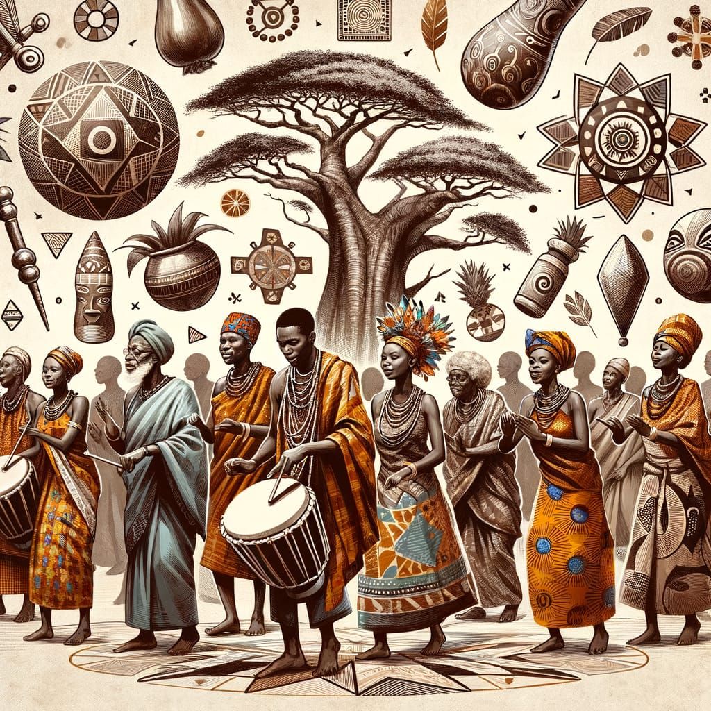 Vibrant Celebration of African Heritage in Traditional Attir...