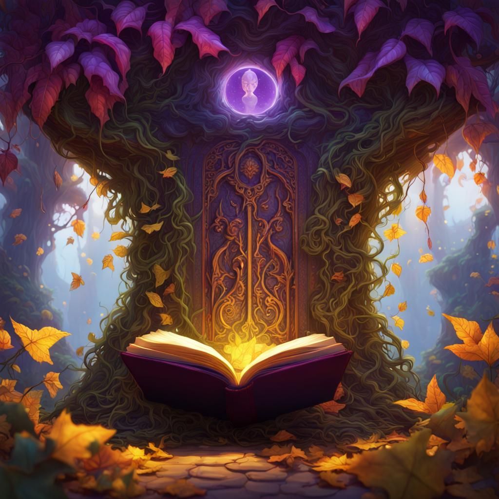 Magical Book of Life in Dark Fantasy Style