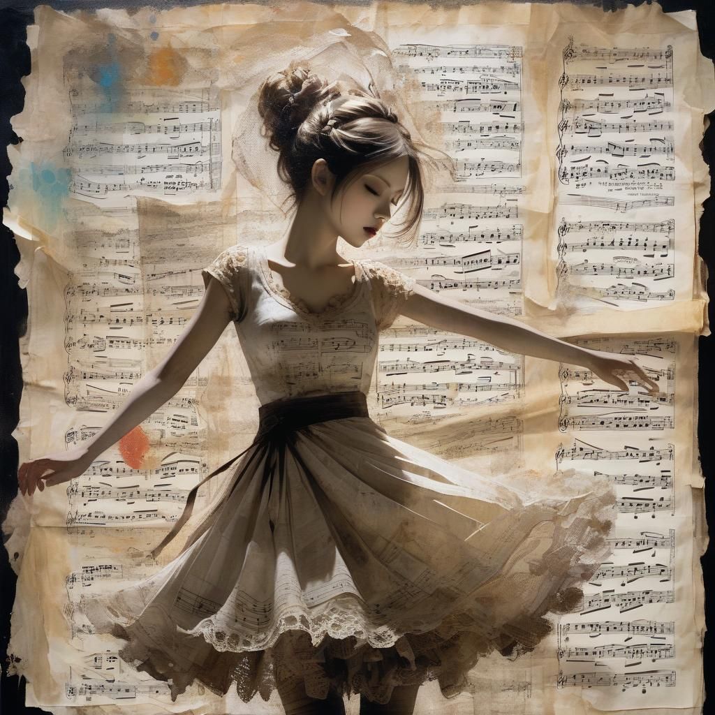 Grungy Doll's Dance: Mixed Media Surrealism