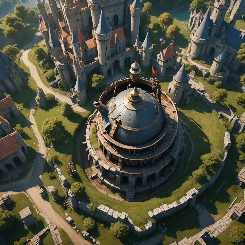 Fantastical Kettle-Hat Castle: Matte Painting Concept Art
