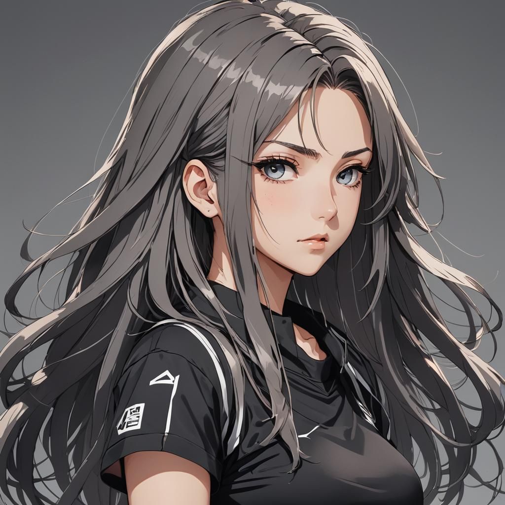 Anime Girl in Manga Style with Ash Hair