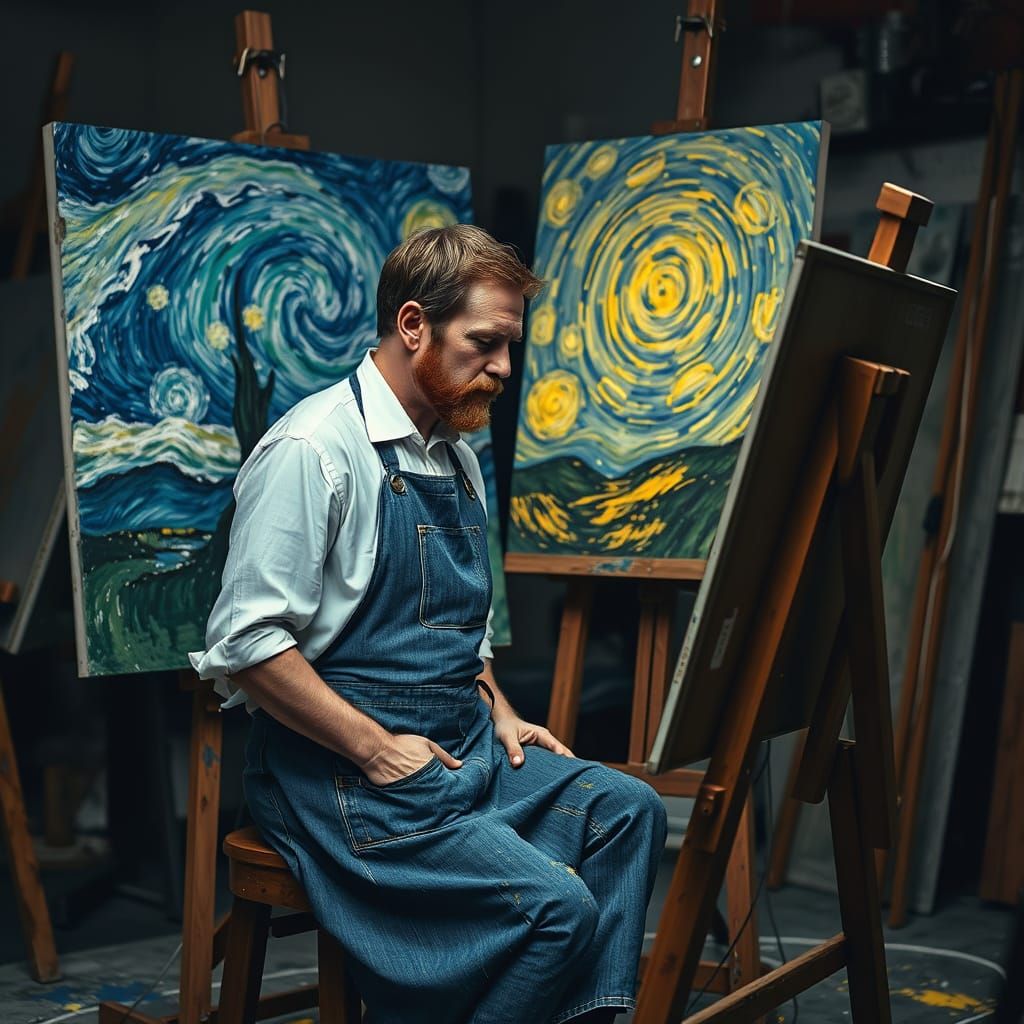 Hyper Realistic Van Gogh Painting in a Dreamlike Scene
