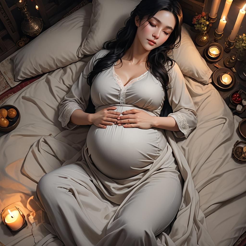 Medieval Man with Pregnant Belly in 3D Anime Art