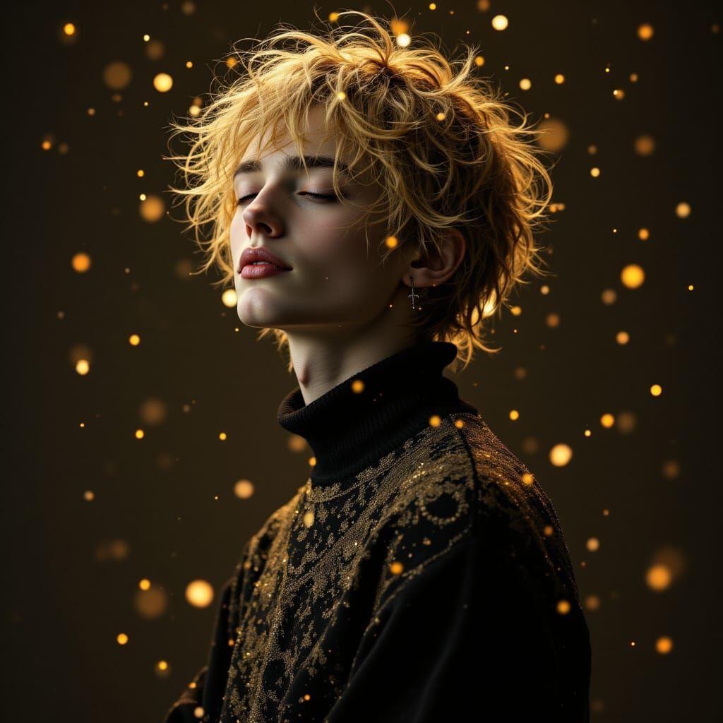 Young Royal in 1800s Black Velvet Gown