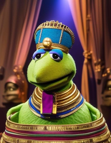Kermit as King Tut in Jim Henson Style