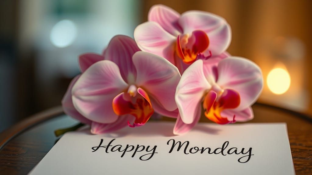 Exotic Orchid Bouquet with Handwritten Message on White Pape...