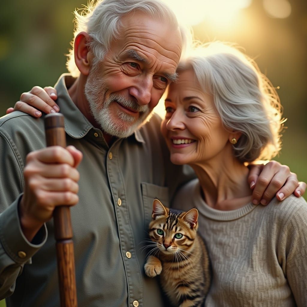 Warm Summer Afternoon Portrait of an Elderly Couple