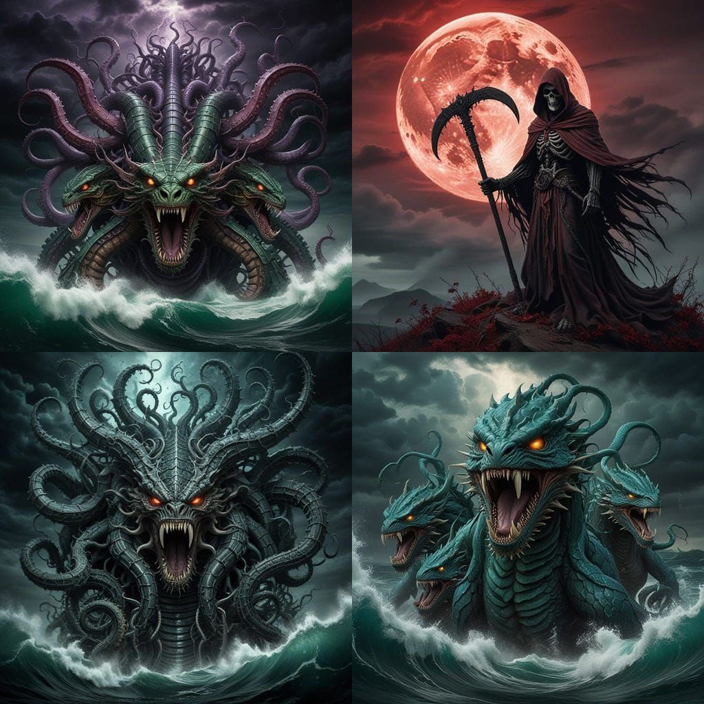 Massive Hydra Unleashes Chaos from the Stormy Ocean