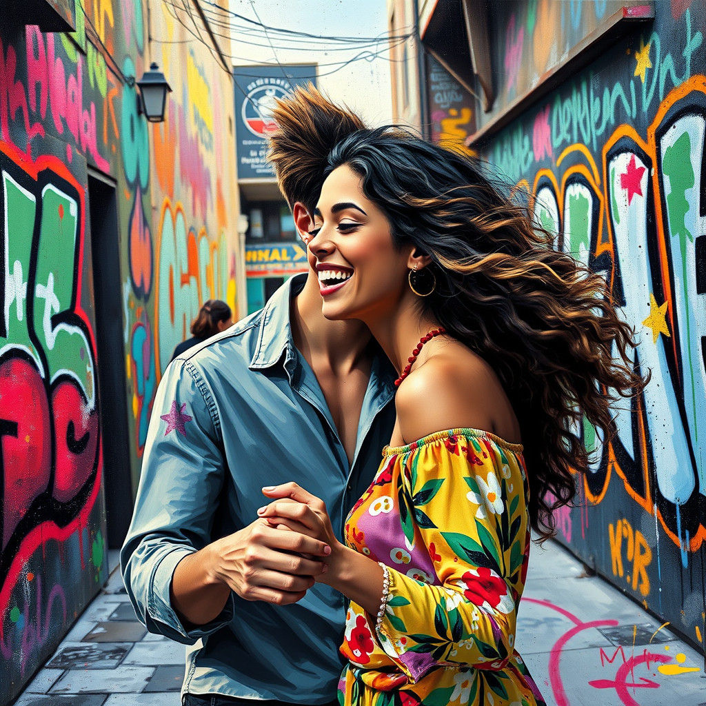 Graffiti Dance: Vibrant Street Art Scene in Eaton Style