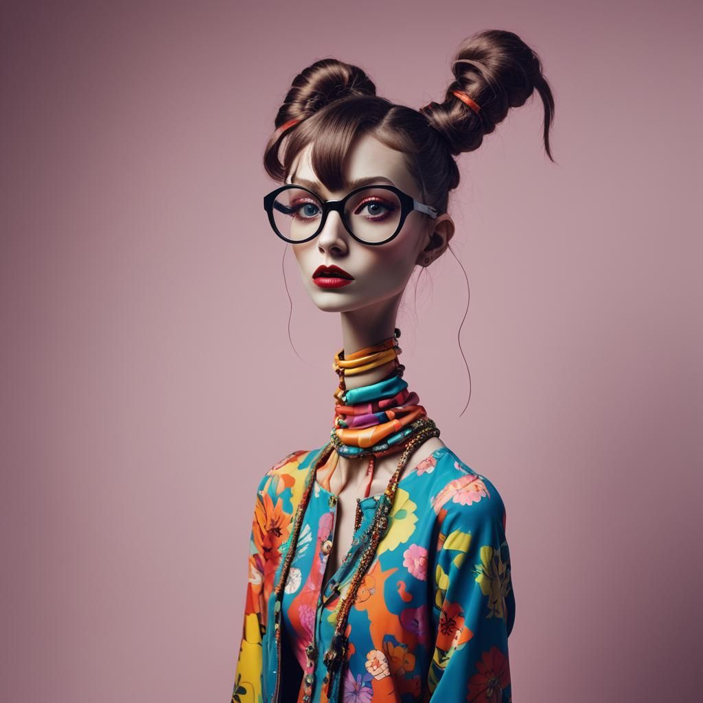 Long Neck Model in Vogue Photo Shoot