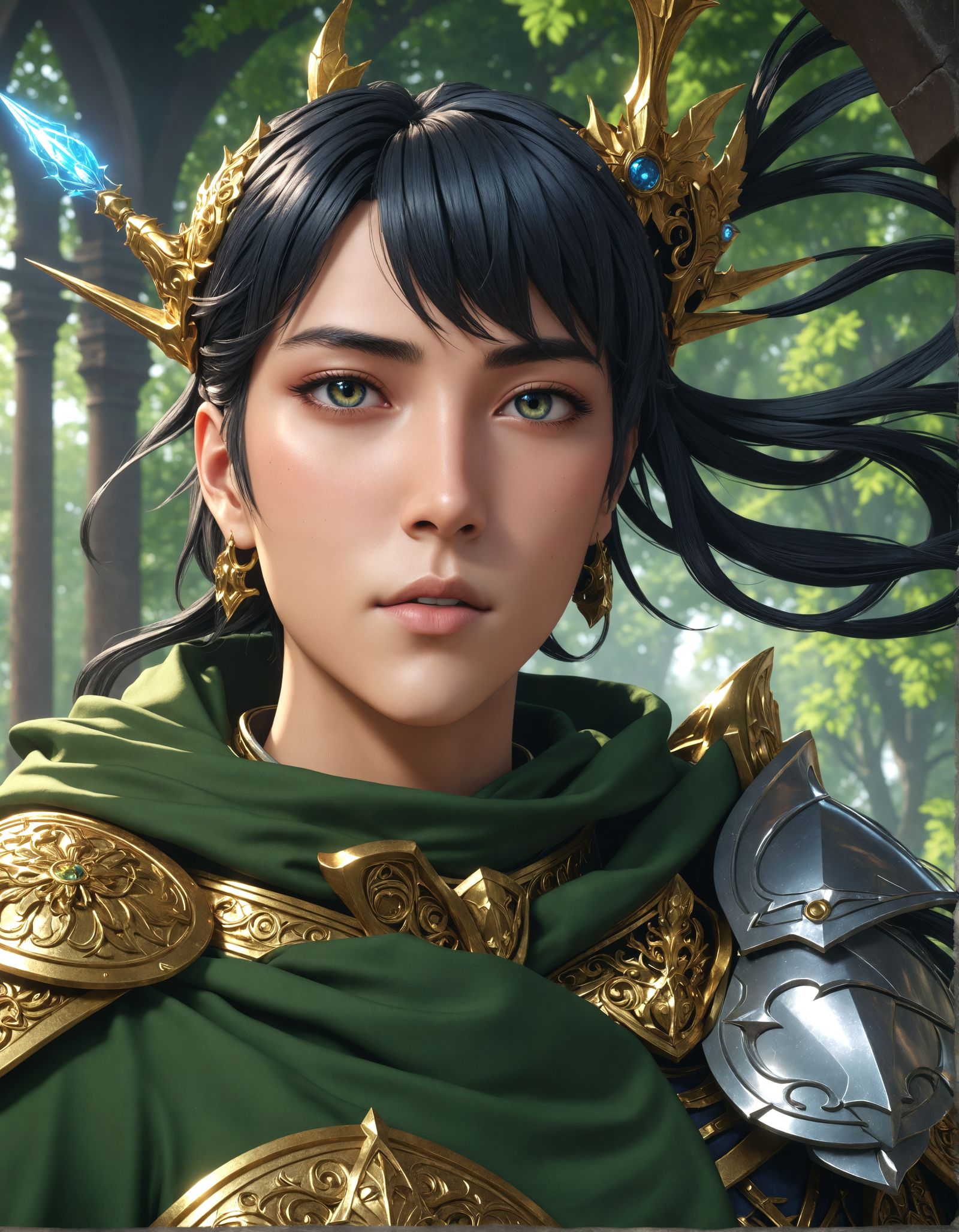 Youthful Magi in Living Armor Anime Illustration