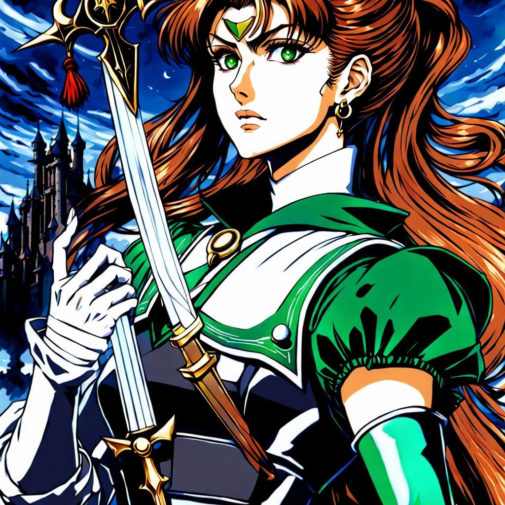 Sailor Jupiter as Castlevania Character in Anime Style