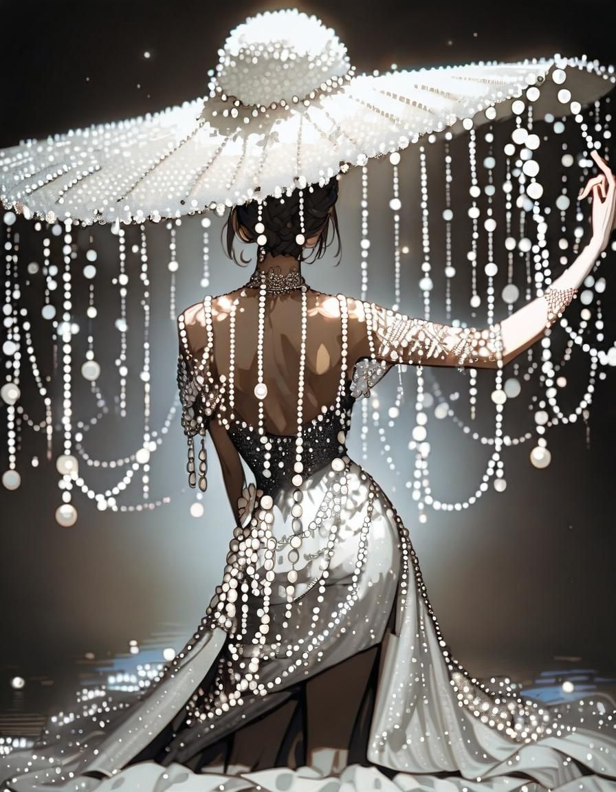 Girl in Pearl Dress Generated by AI