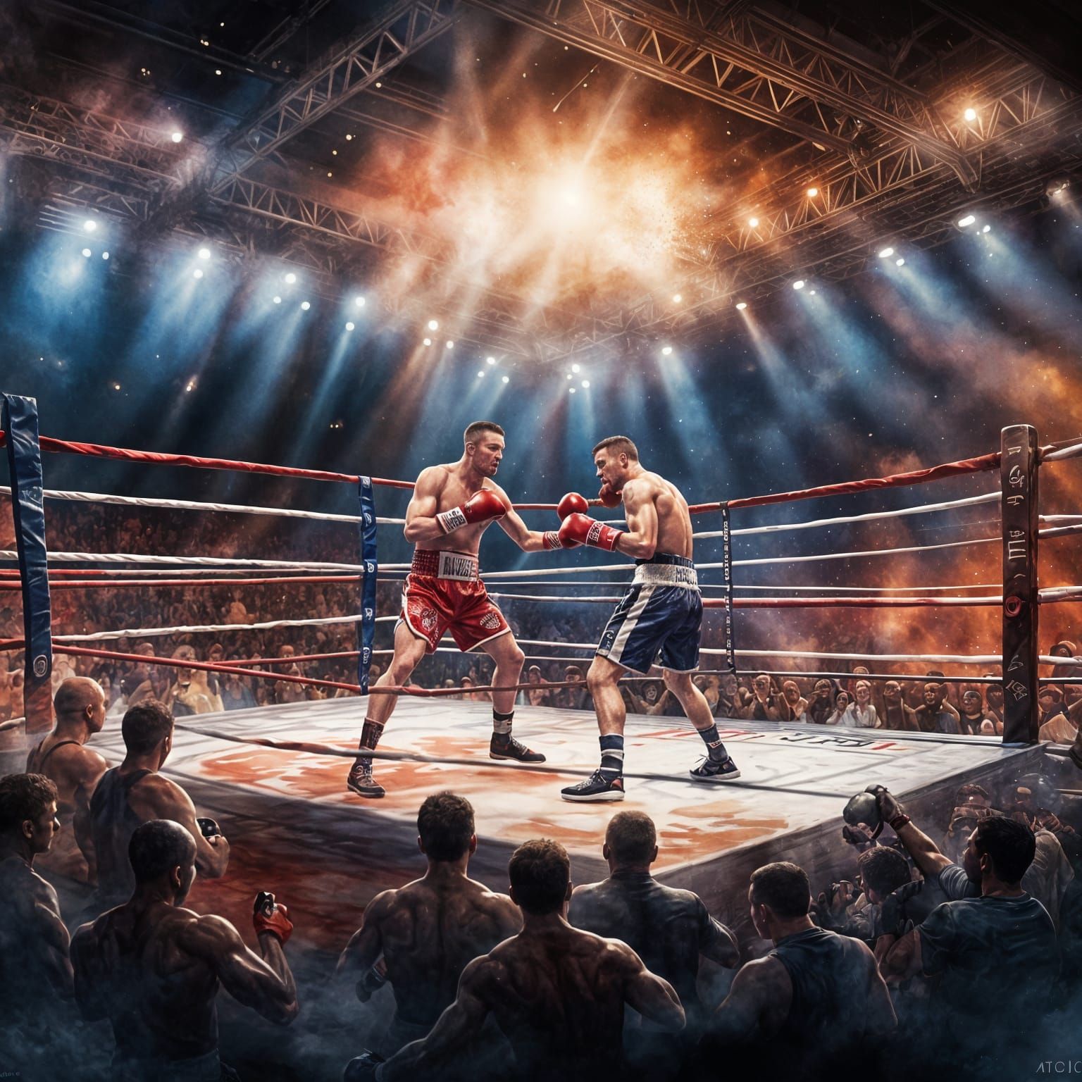 Watercolor Boxing Ring Concept Art