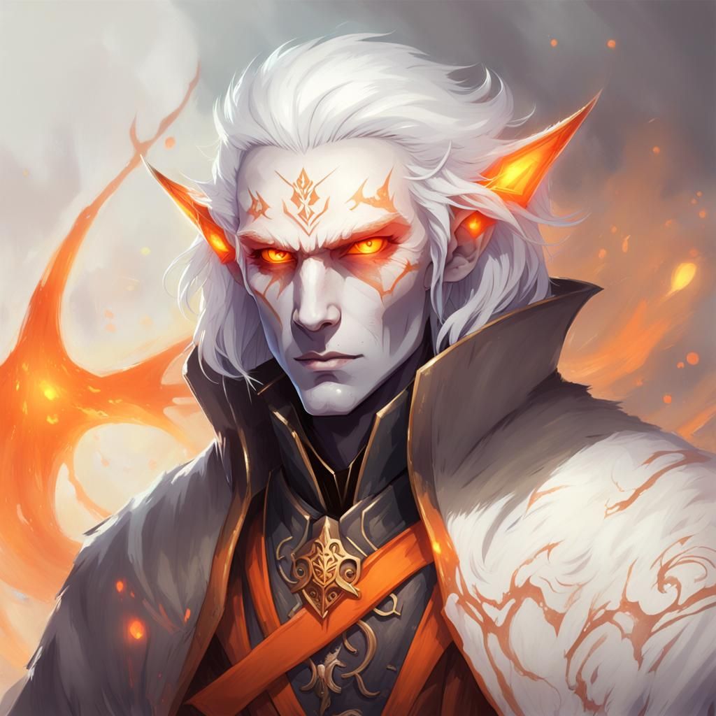 Evil Changeling with Glowing Orange Eyes