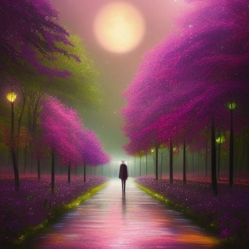 Mysterious Carnival: Surreal Hazy Dreamlike Illustration