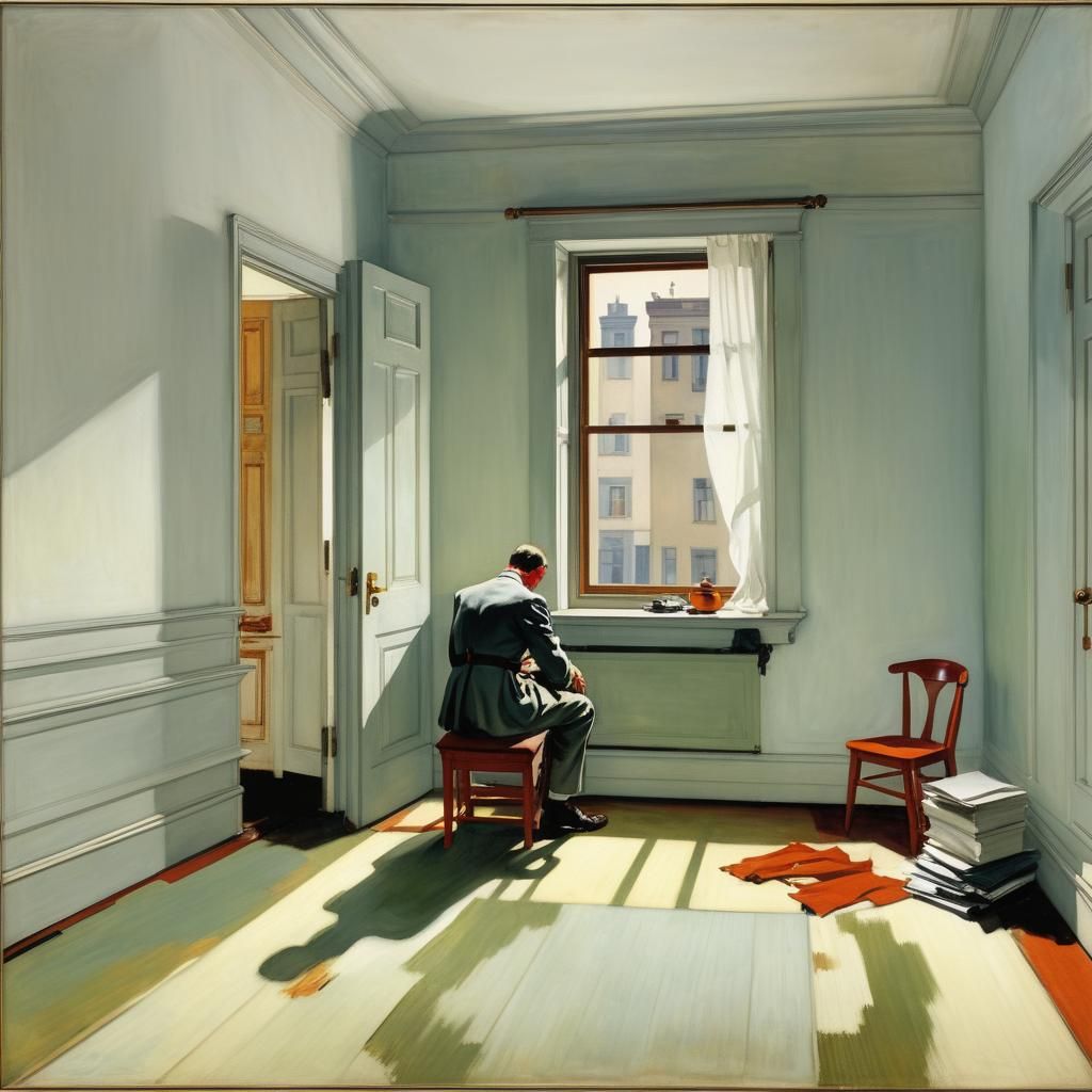 Alone in an empty flat