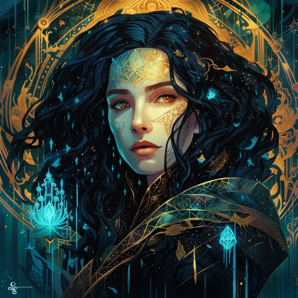 Cybernetic Atlantean Yennefer of Vengerberg: Digital Art