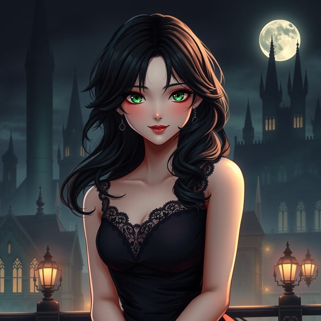 Elegant Woman Invites You to a Forbidden Game in a Gothic Ci...