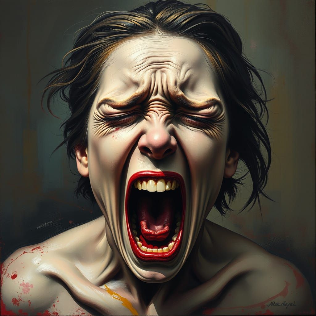 A Tormented Woman in Despair, Inspired by the Masters