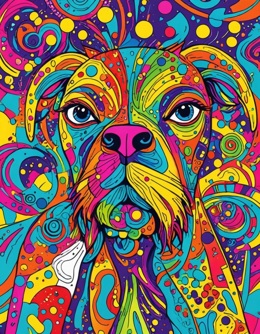 Vibrant Cartoon Image with Bold Colors and Shapes