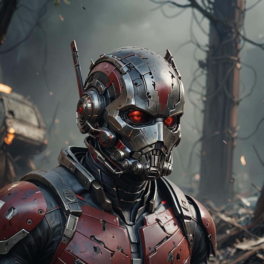 Zombie Ant-Man Portrait in Detailed Matte Painting Style