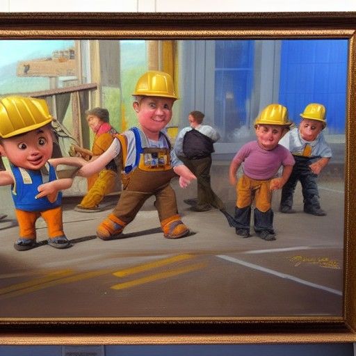 Bob the Builder in Oil Painting Style
