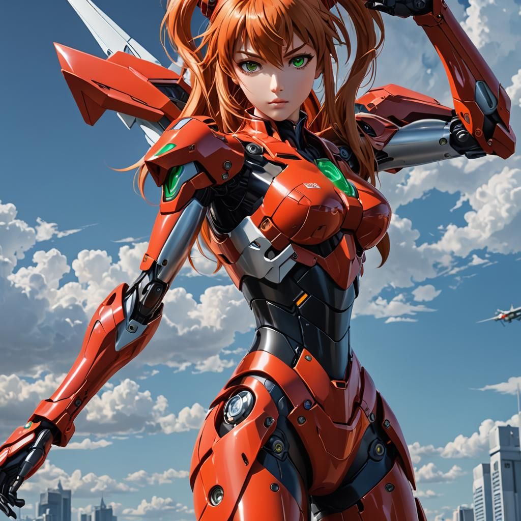 Asuka Langley Mecha Goddess in 3D Anime Art