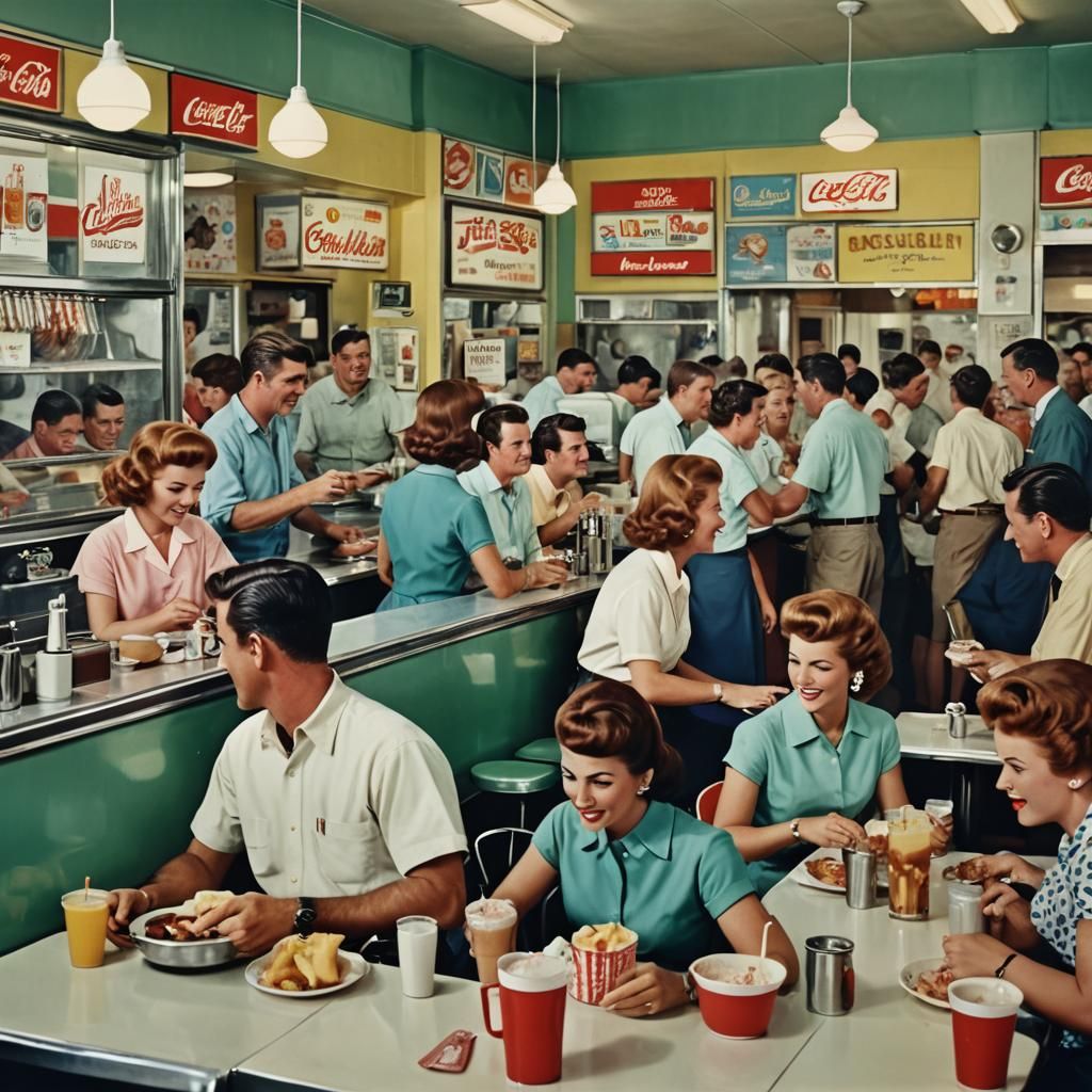 1960s Soda Fountain Lunch: Abstract Art