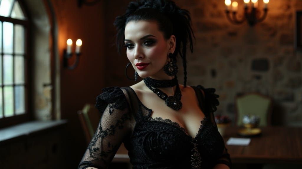 Gothic Goddess in Velvet and Lace