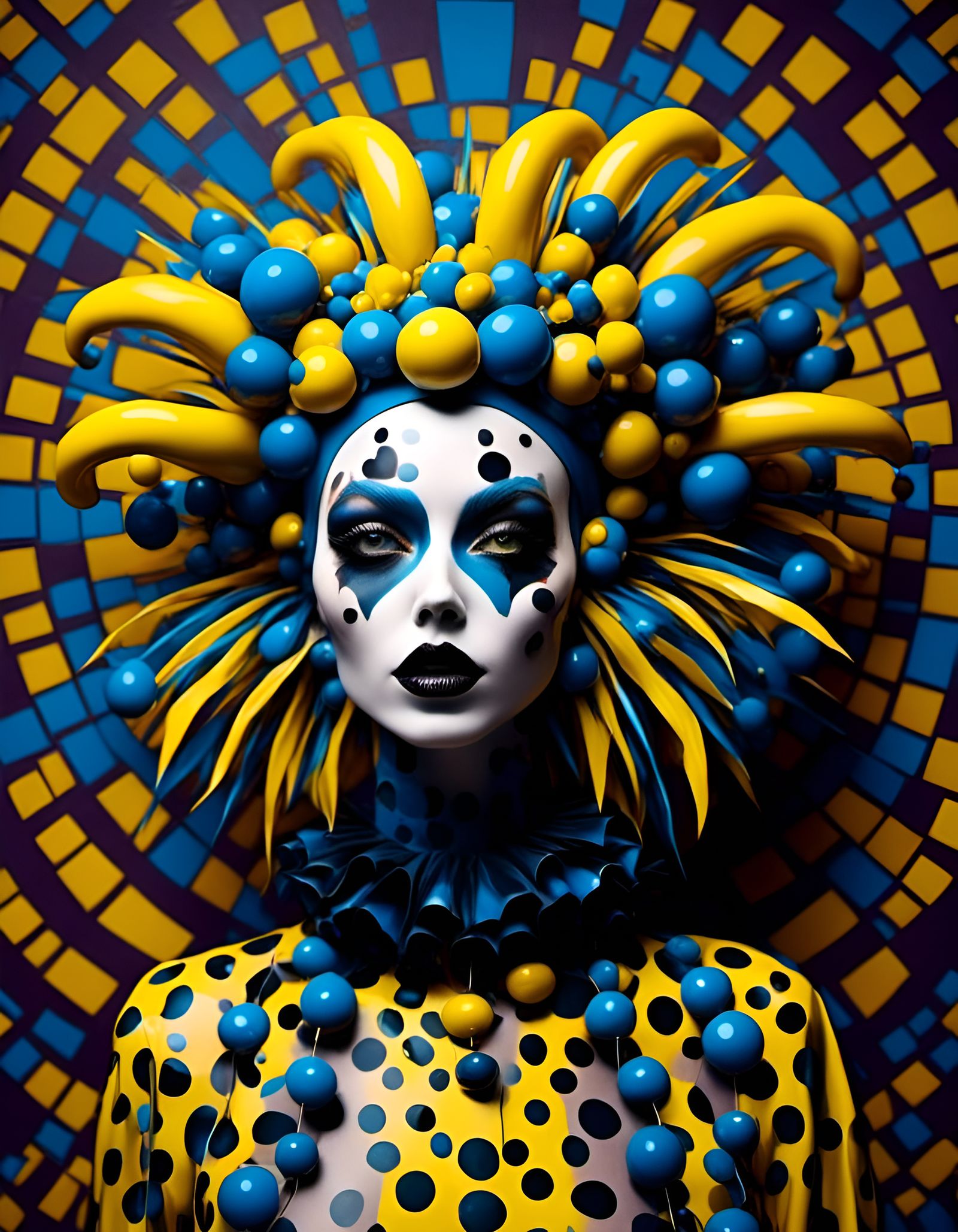 Futuristic Toyism Clown with Ray Tracing