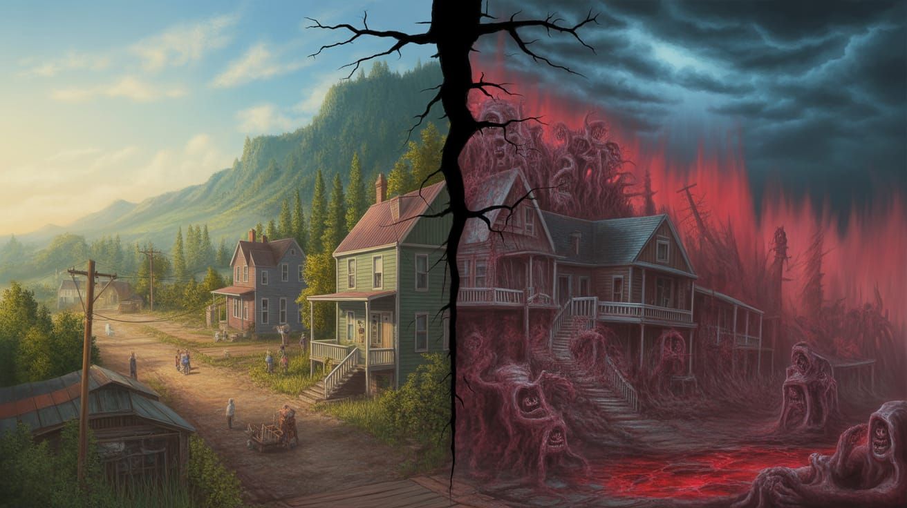 Surreal Mining Town: Reality vs Nightmare