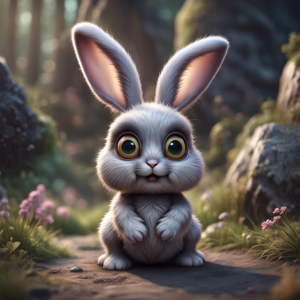 Very adorable cute fluffy furry  Bunnies with Large heads
Big eyes
Simplified features
A diminutive body
Exaggerated fea...