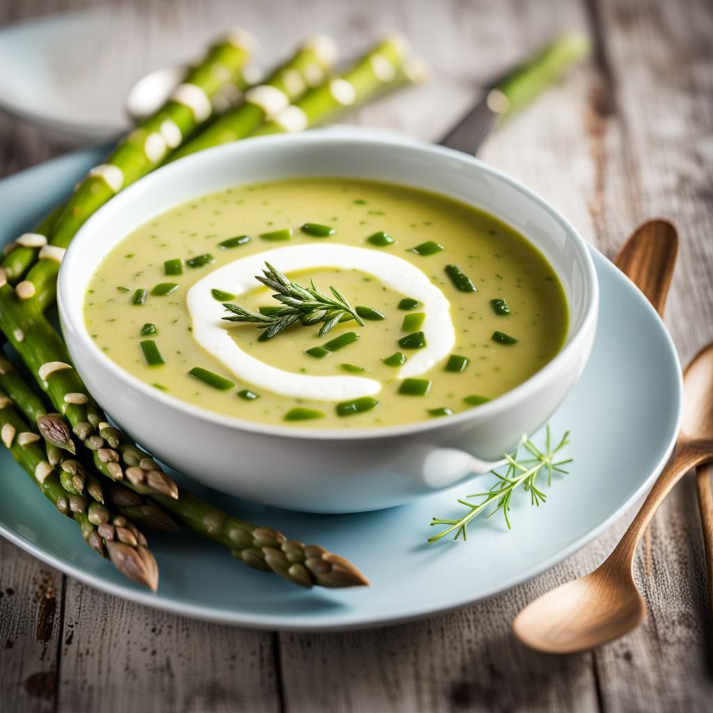 Asparagus Soup in Professional Photography Style