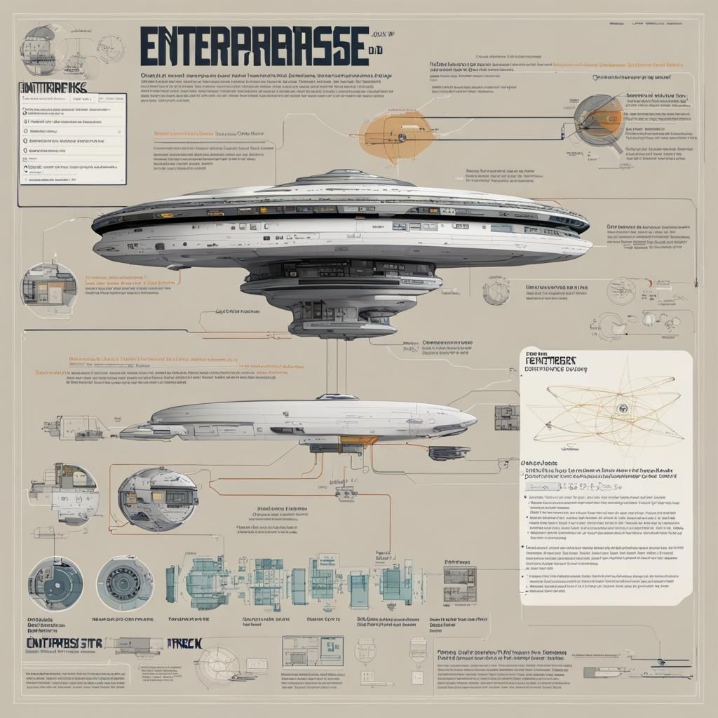 USS Enterprise-D Schematic in Infographic Style