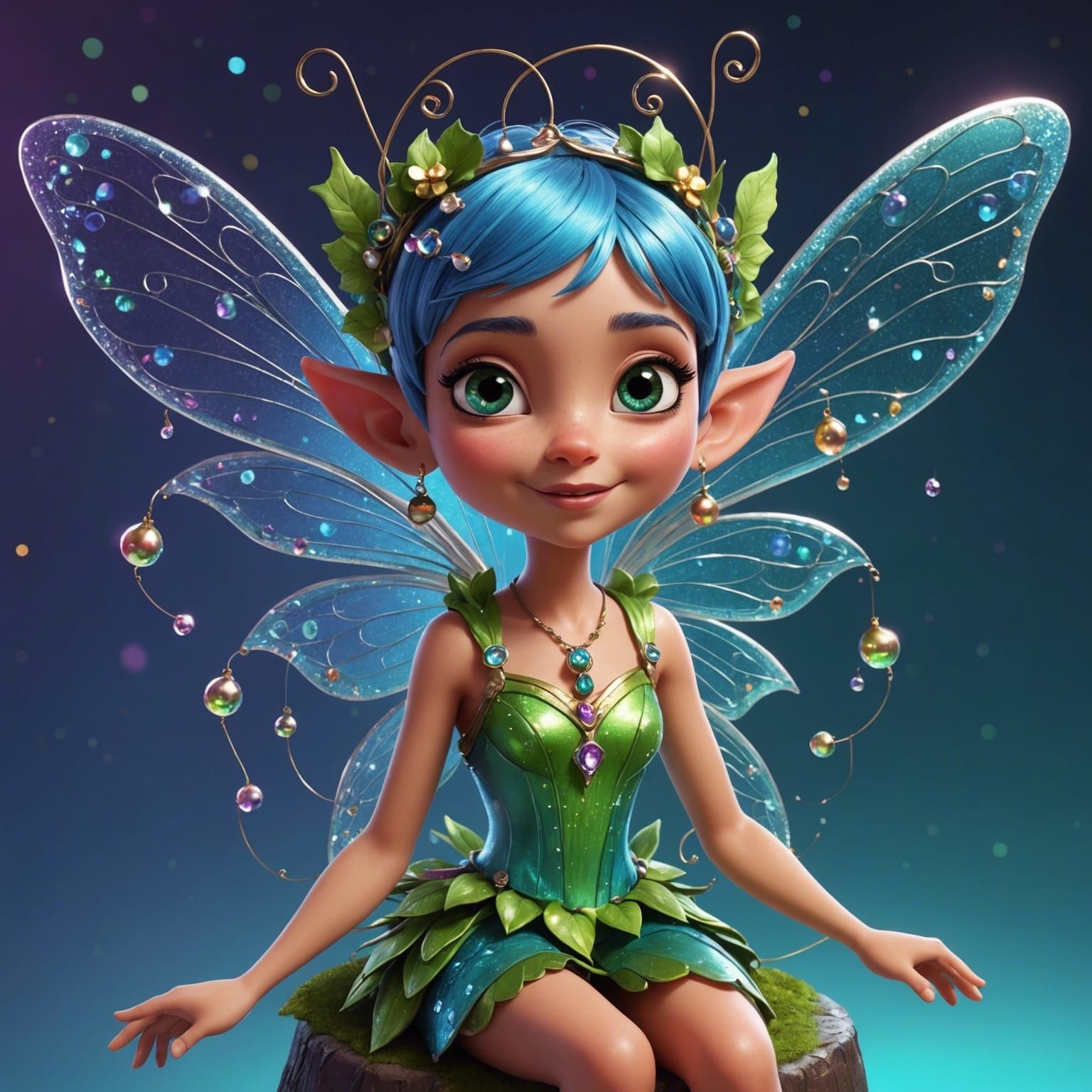 Enchanting Pixie in Dreamy 3D Digital Art